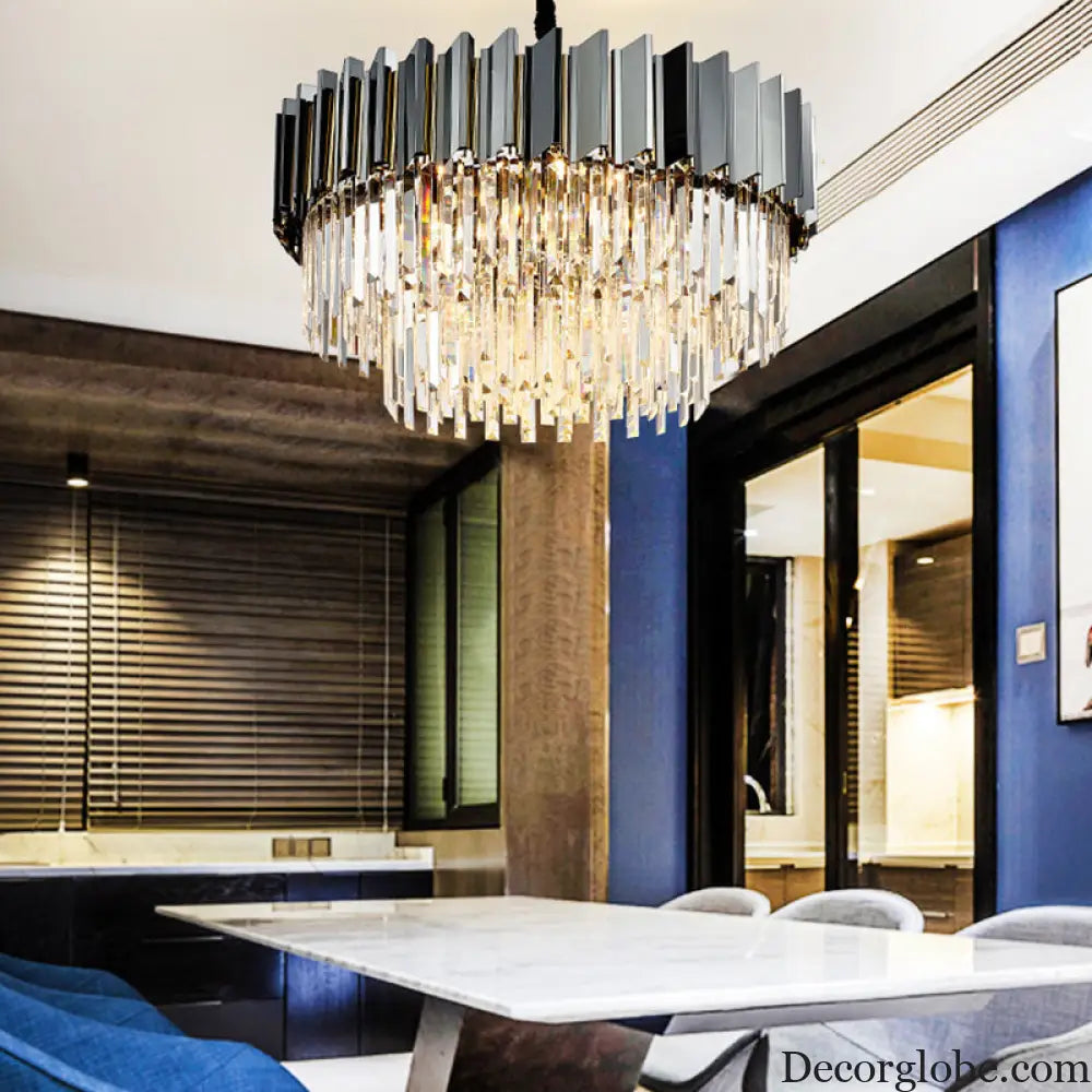 Evelyn's Crystal Chandelier - Modern Elegance with Tiered Design - DecorGlobe