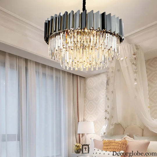 Evelyn's Crystal Chandelier - Modern Elegance with Tiered Design - DecorGlobe