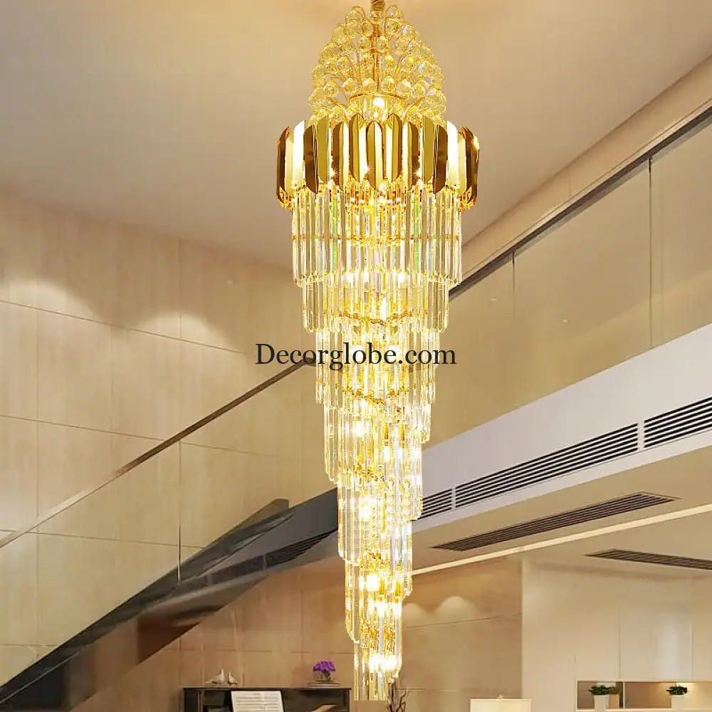 Crystal Stair Chandeliers - Elegant Indoor Lighting for Living Rooms, Staircases, and Loft Spaces - DecorGlobe