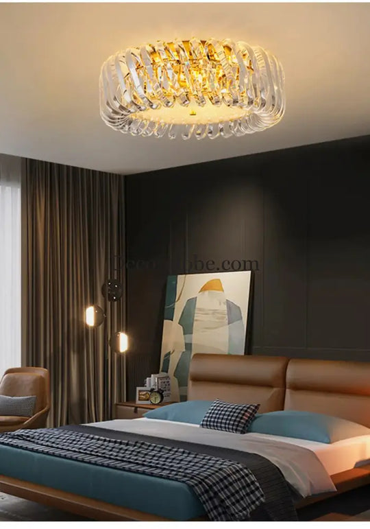 Olivia's Art Deco Crystal Glass LED Chandelier - DecorGlobe