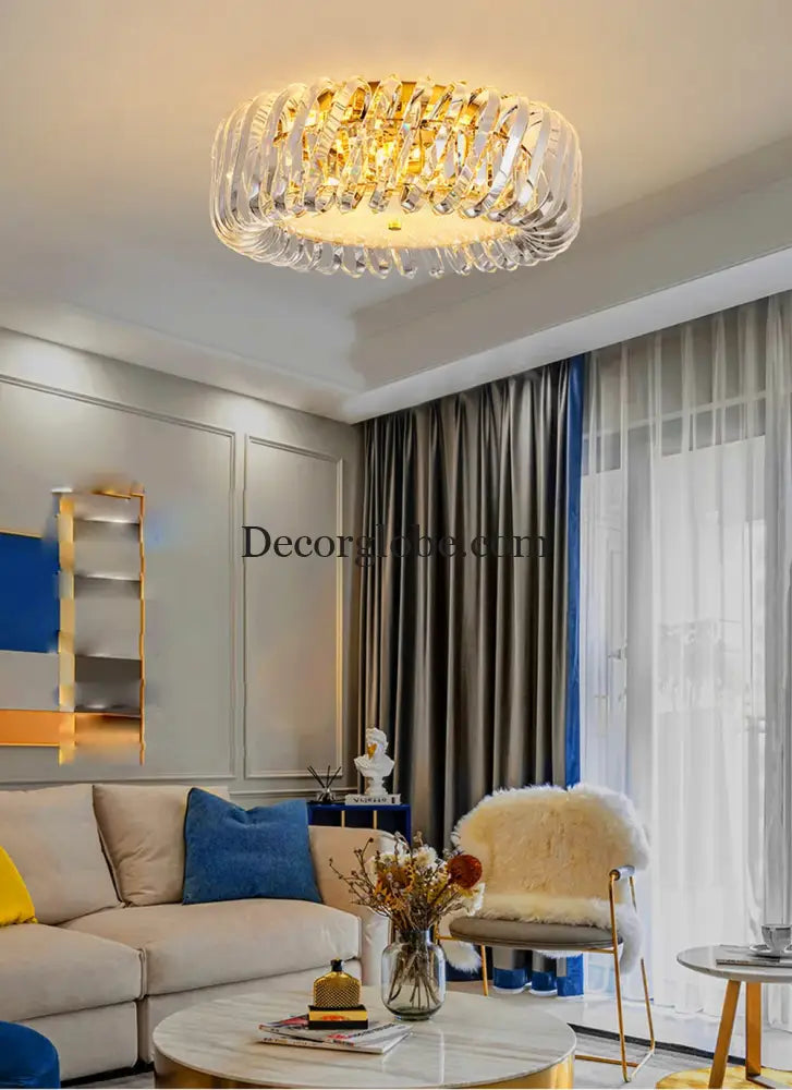 Olivia's Art Deco Crystal Glass LED Chandelier - DecorGlobe