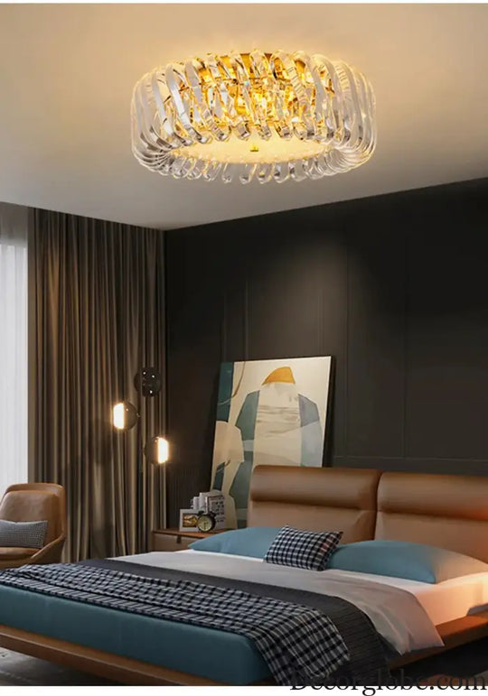 Olivia's Art Deco Crystal Glass LED Chandelier - DecorGlobe