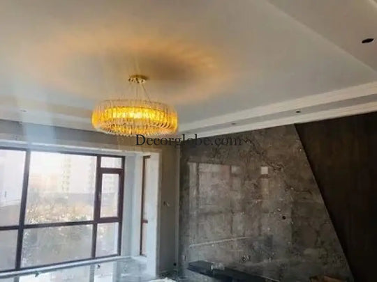 Olivia's Art Deco Crystal Glass LED Chandelier - DecorGlobe