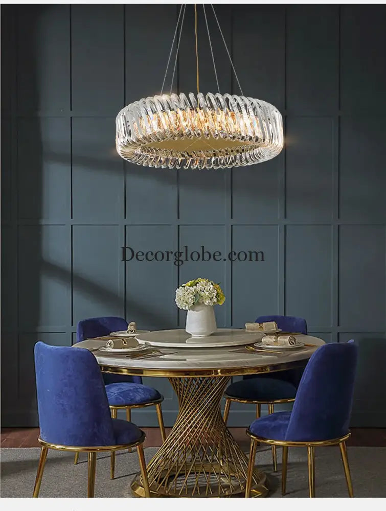 Olivia's Art Deco Crystal Glass LED Chandelier - DecorGlobe
