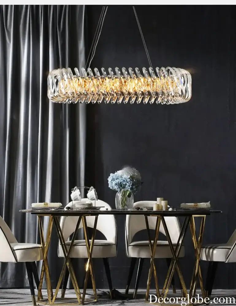 Olivia's Art Deco Crystal Glass LED Chandelier - DecorGlobe