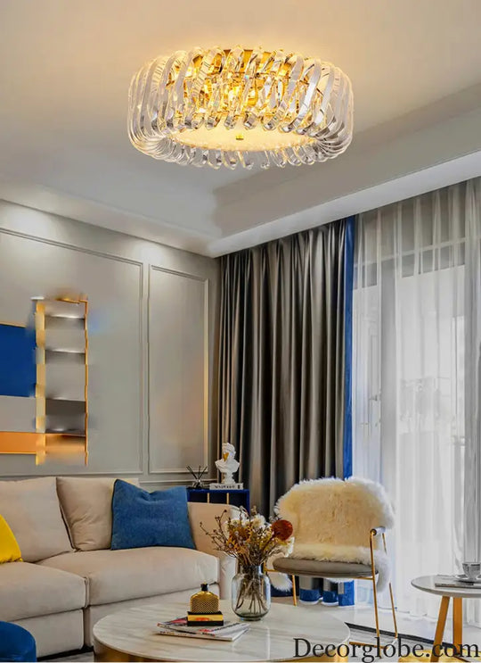 Olivia's Art Deco Crystal Glass LED Chandelier - DecorGlobe