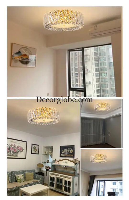 Olivia's Art Deco Crystal Glass LED Chandelier - DecorGlobe