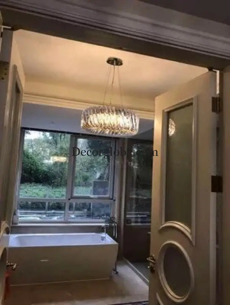 Olivia's Art Deco Crystal Glass LED Chandelier - DecorGlobe