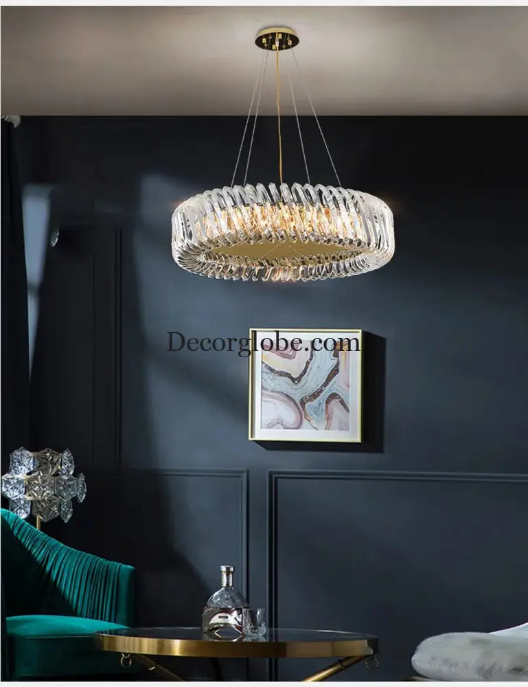 Olivia's Art Deco Crystal Glass LED Chandelier - DecorGlobe