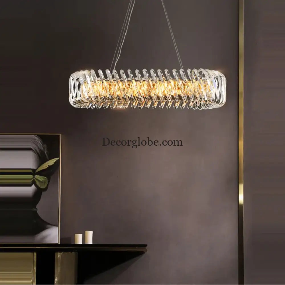 Olivia's Art Deco Crystal Glass LED Chandelier - DecorGlobe