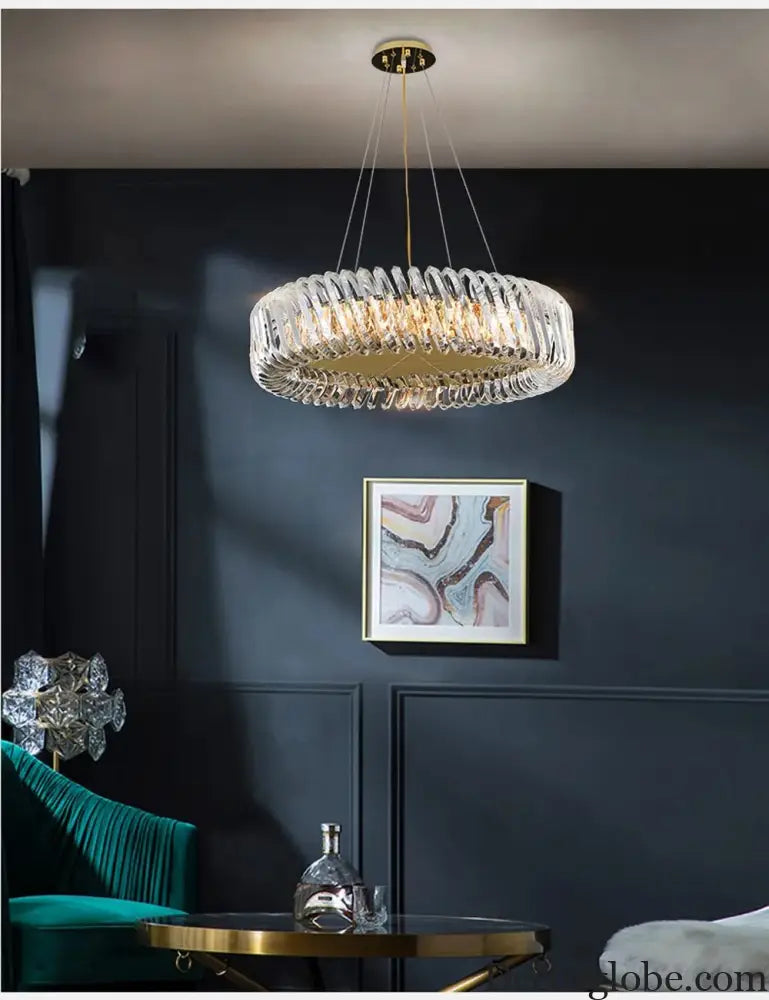 Olivia's Art Deco Crystal Glass LED Chandelier - DecorGlobe