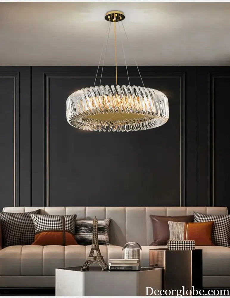 Olivia's Art Deco Crystal Glass LED Chandelier - DecorGlobe