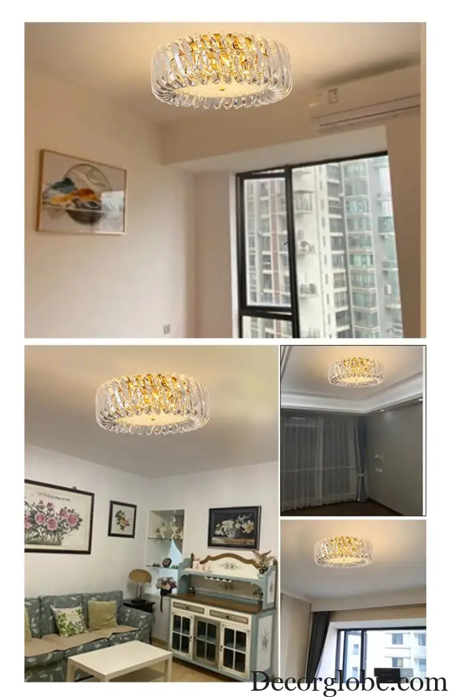 Olivia's Art Deco Crystal Glass LED Chandelier - DecorGlobe