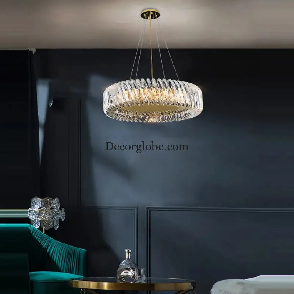 Olivia's Art Deco Crystal Glass LED Chandelier - DecorGlobe