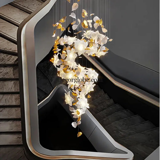 Decor globe Loft Crystal Ceiling Chandelier - Luxury Crystal Hanging Light for Staircases, Living Rooms, and Modern Villa Elegance - DecorGlobe