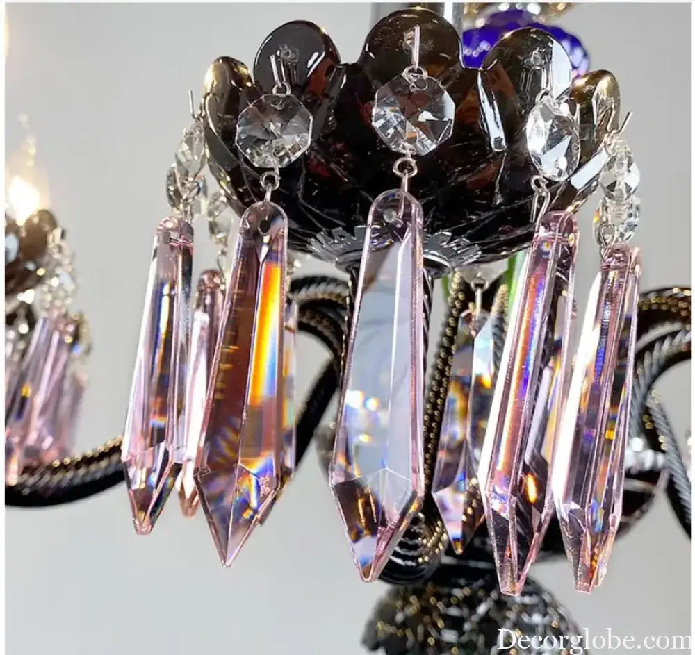 Decora Colorful Crystal Chandeliers Modern LED Pendant Lamp For Living Room E14 AC lustres de sala de cristal Home