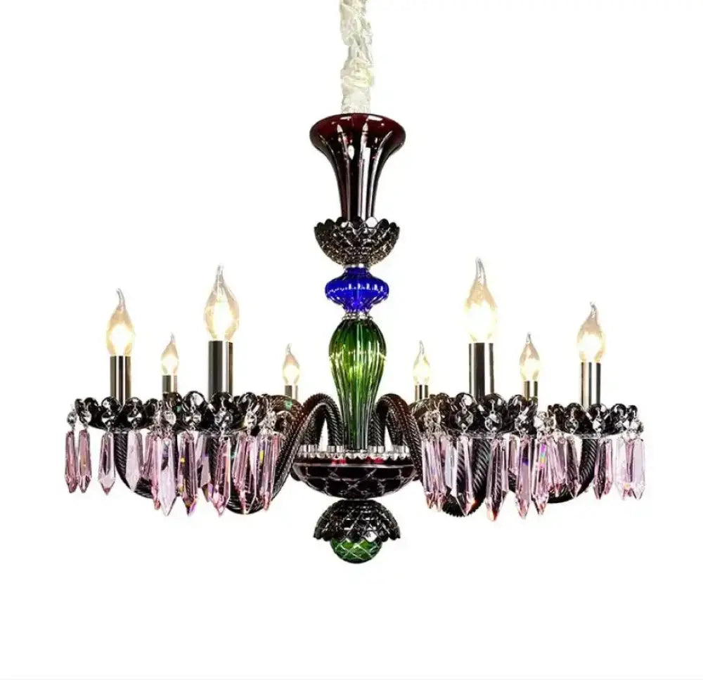 Decora Colorful Crystal Chandeliers Modern LED Pendant Lamp For Living Room E14 AC lustres de sala de cristal Home