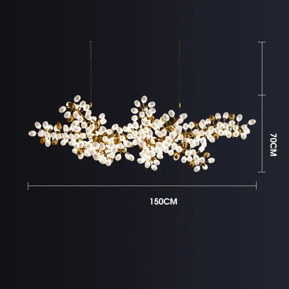 Designer Oval Glass Grape Chandelier for Living Room Decor 150CM / Cold White