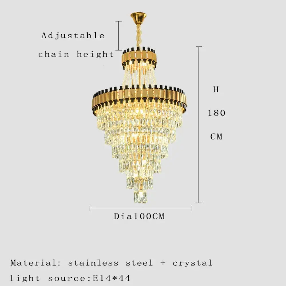 Duplex Building Chandelier - Post-Modern Light Luxury Crystal Elegance for Villas, Living Rooms, and Staircase Illumination - DecorGlobe