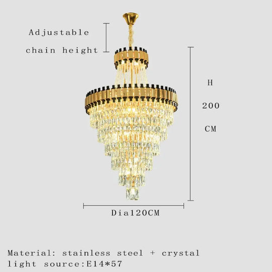 Duplex Building Chandelier - Post-Modern Light Luxury Crystal Elegance for Villas, Living Rooms, and Staircase Illumination - DecorGlobe