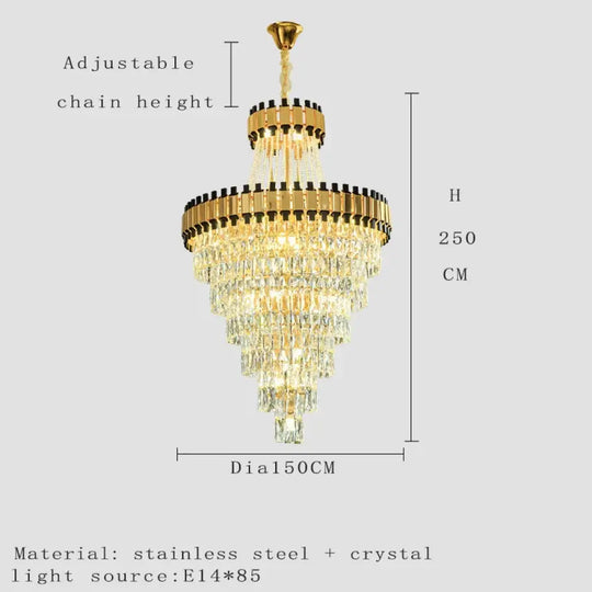 Duplex Building Chandelier - Post-Modern Light Luxury Crystal Elegance for Villas, Living Rooms, and Staircase Illumination - DecorGlobe