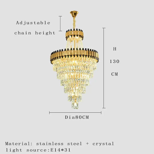 Duplex Building Chandelier - Post-Modern Light Luxury Crystal Elegance for Villas, Living Rooms, and Staircase Illumination - DecorGlobe