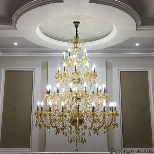 Duplex Crystal Candle Chandelier for Living Room and Staircase Chandelier