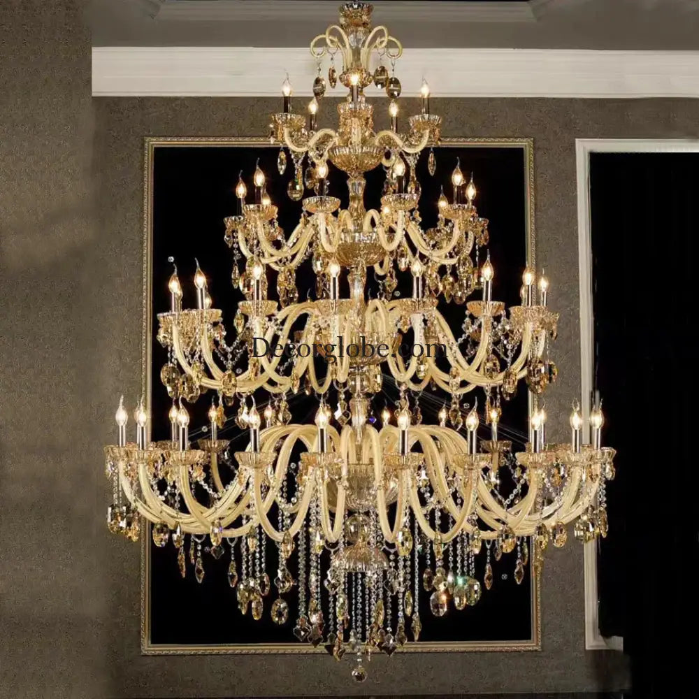 Duplex Crystal Candle Chandelier for Living Room and Staircase Chandelier