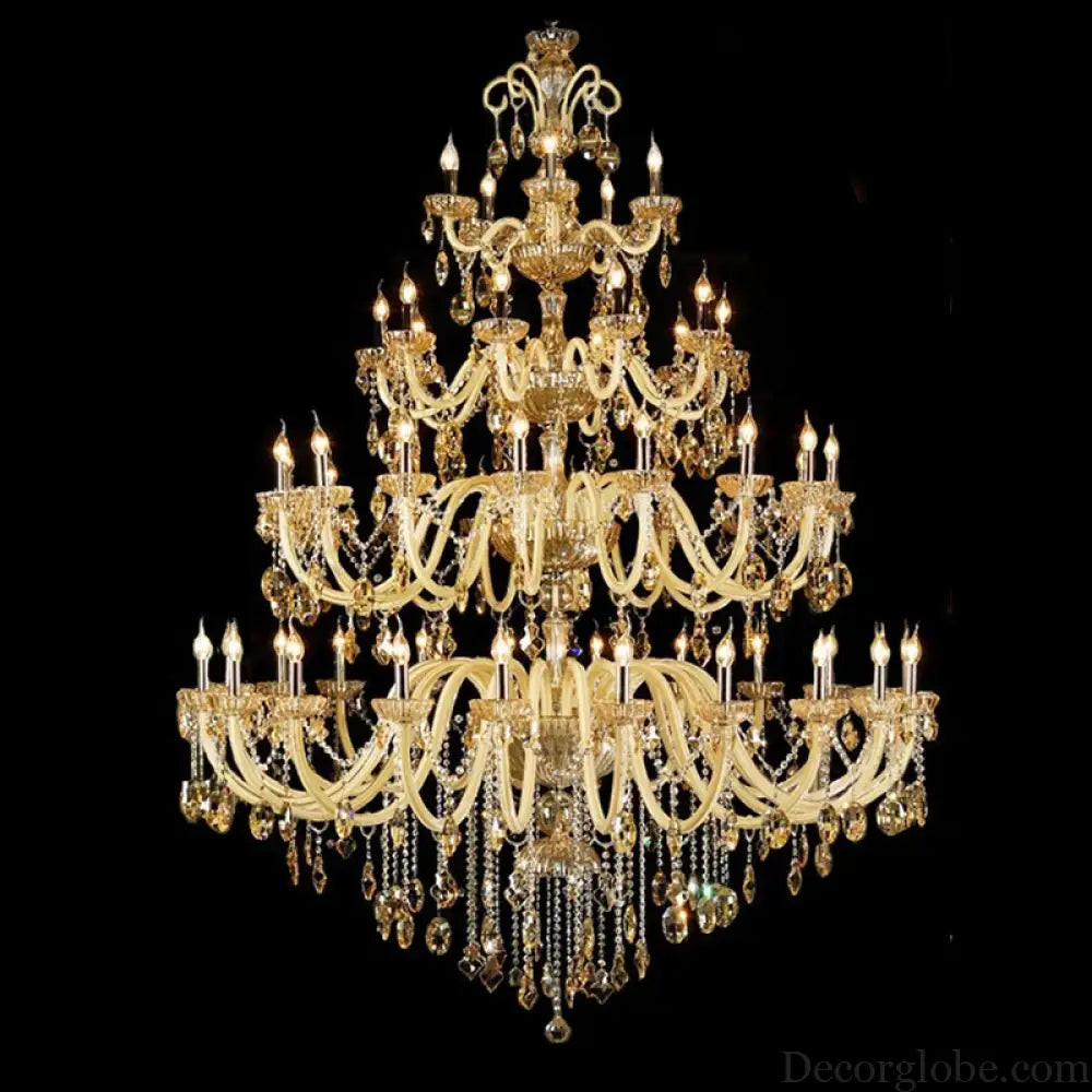 Duplex Crystal Candle Chandelier for Living Room and Staircase Chandelier
