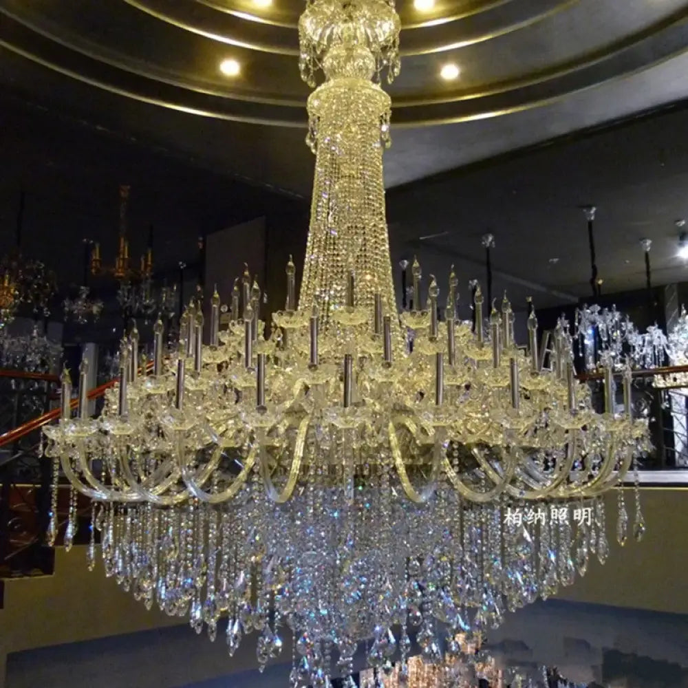 Duplex Layer Crystal Candle Chandelier for Villa and Hotel Hall 90 lights / Changeable Chandelier