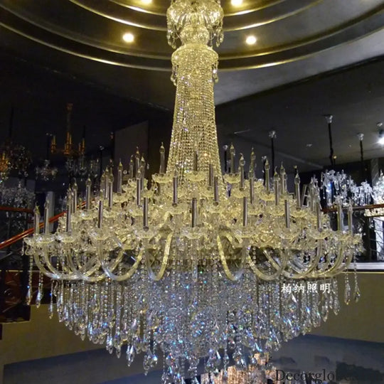 Duplex Layer Crystal Candle Chandelier for Villa and Hotel Hall Chandelier