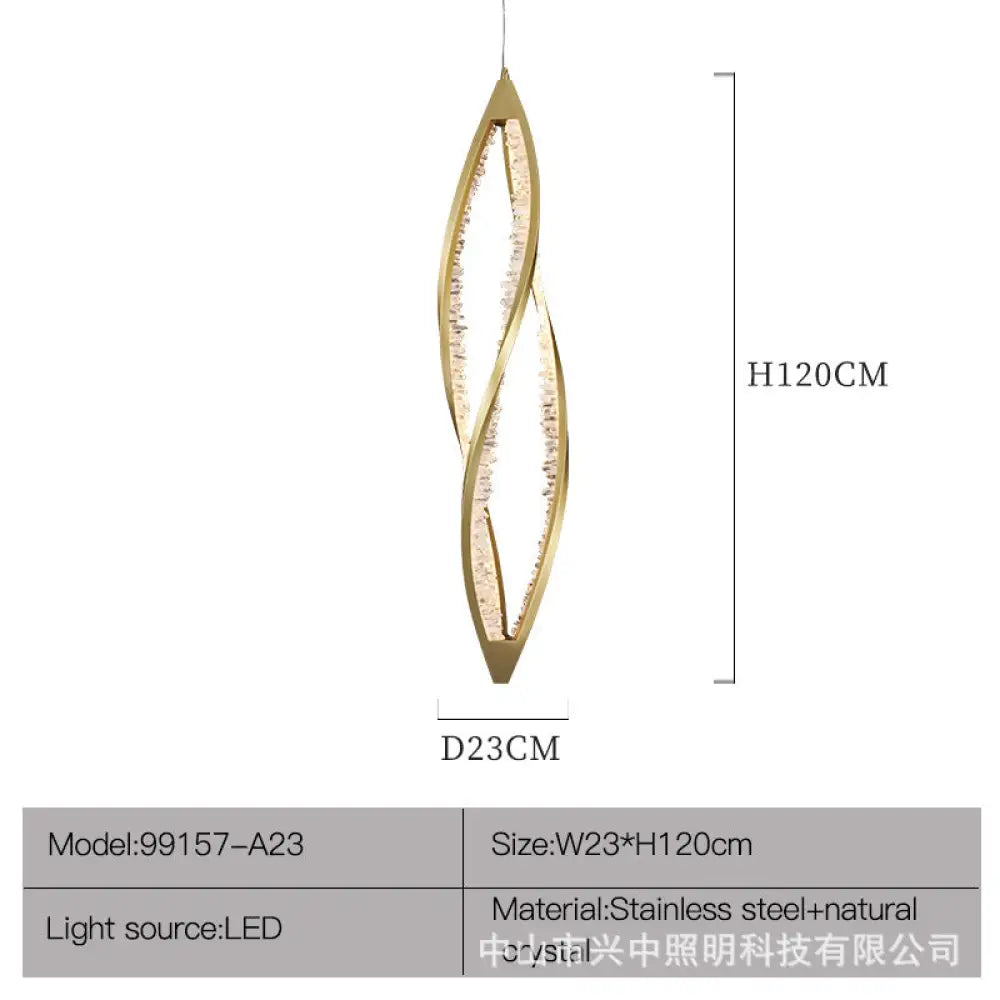 Duplex Staircase Long Crystal Chandelier for Loft &amp; Open-Air Spaces D23 H120cm
