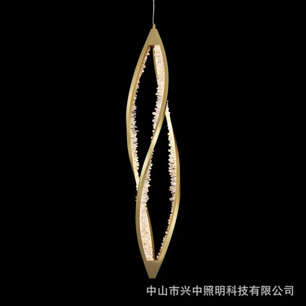 Duplex Staircase Long Crystal Chandelier for Loft & Open-Air Spaces