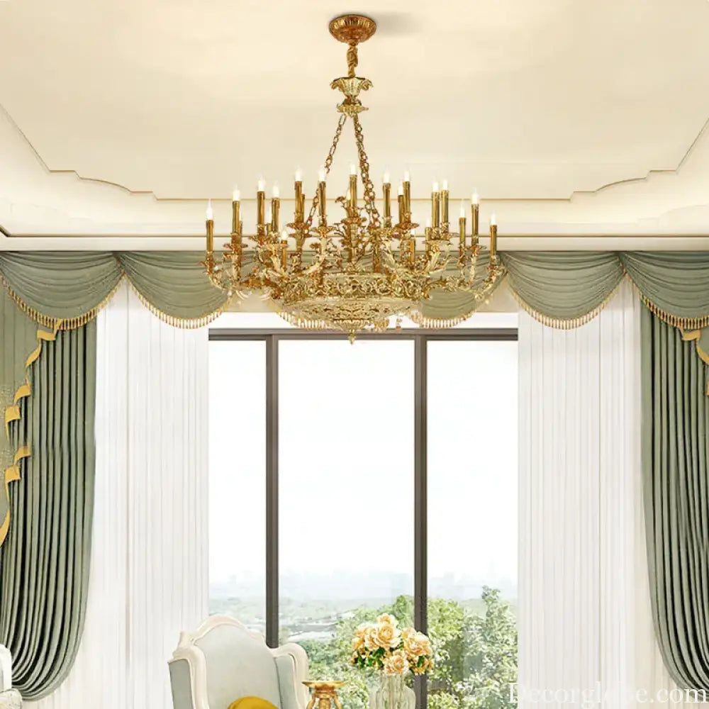 ÉLANOR French European Brass Candle Chandelier Chandelier