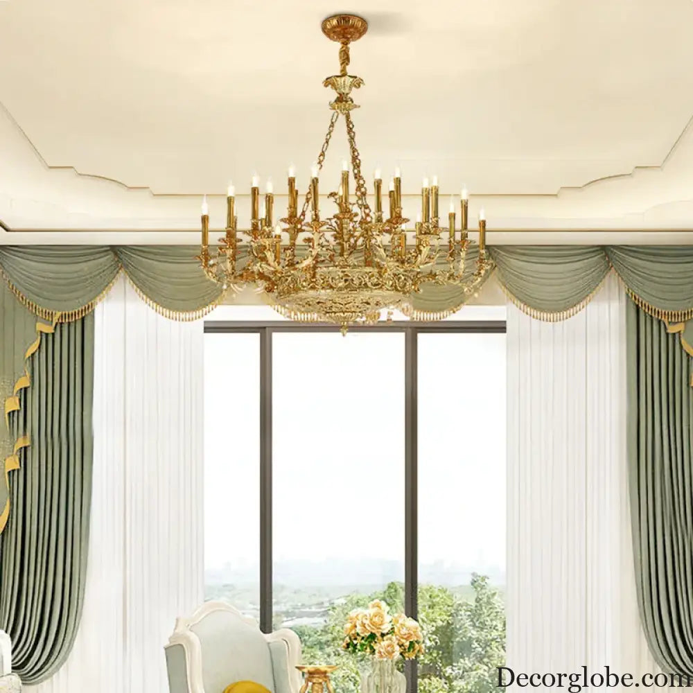 ÉLANOR French European Brass Candle Chandelier Chandelier