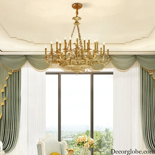 ÉLANOR French European Brass Candle Chandelier Chandelier