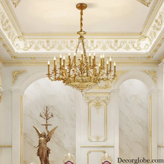 ÉLANOR French European Brass Candle Chandelier Chandelier