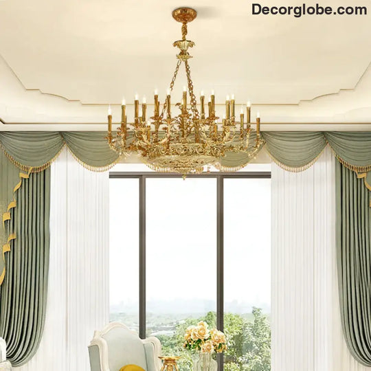 ÉLANOR French European Brass Candle Chandelier Chandelier