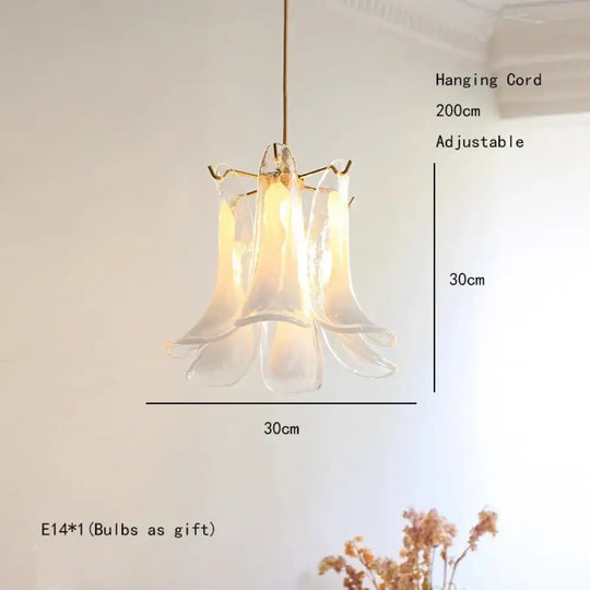 Elara White Petal Glass LED Chandelier for Staircase & Villa Décor - DecorGlobe