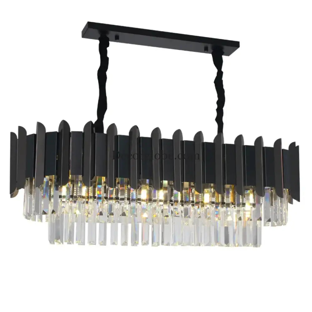Elegant Black Crystal Chandelier - A Postmodern Light Luxury Addition for Modern Living Rooms and Bedrooms - DecorGlobe