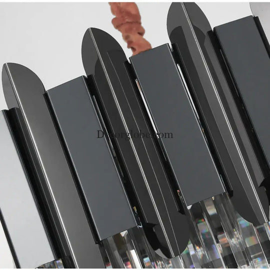 Elegant Black Crystal Chandelier - A Postmodern Light Luxury Addition for Modern Living Rooms and Bedrooms - DecorGlobe