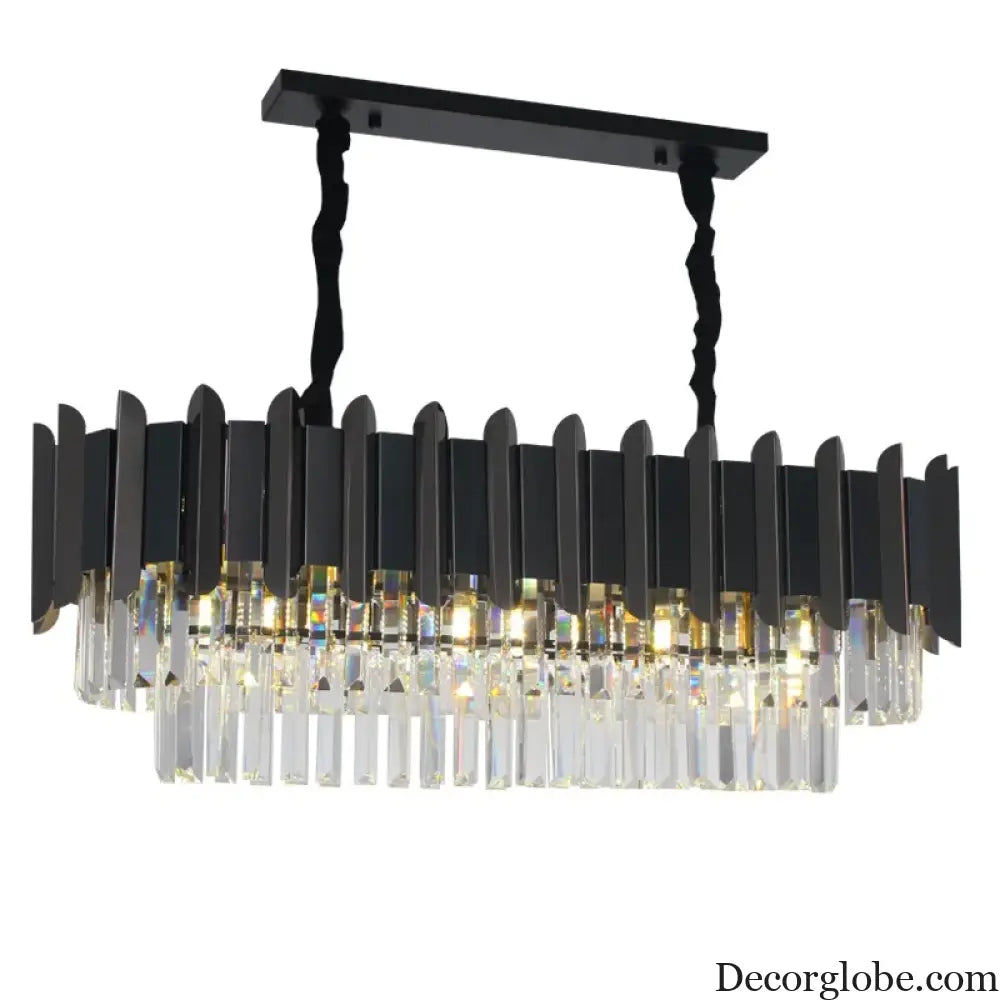 Elegant Black Crystal Chandelier - A Postmodern Light Luxury Addition for Modern Living Rooms and Bedrooms - DecorGlobe