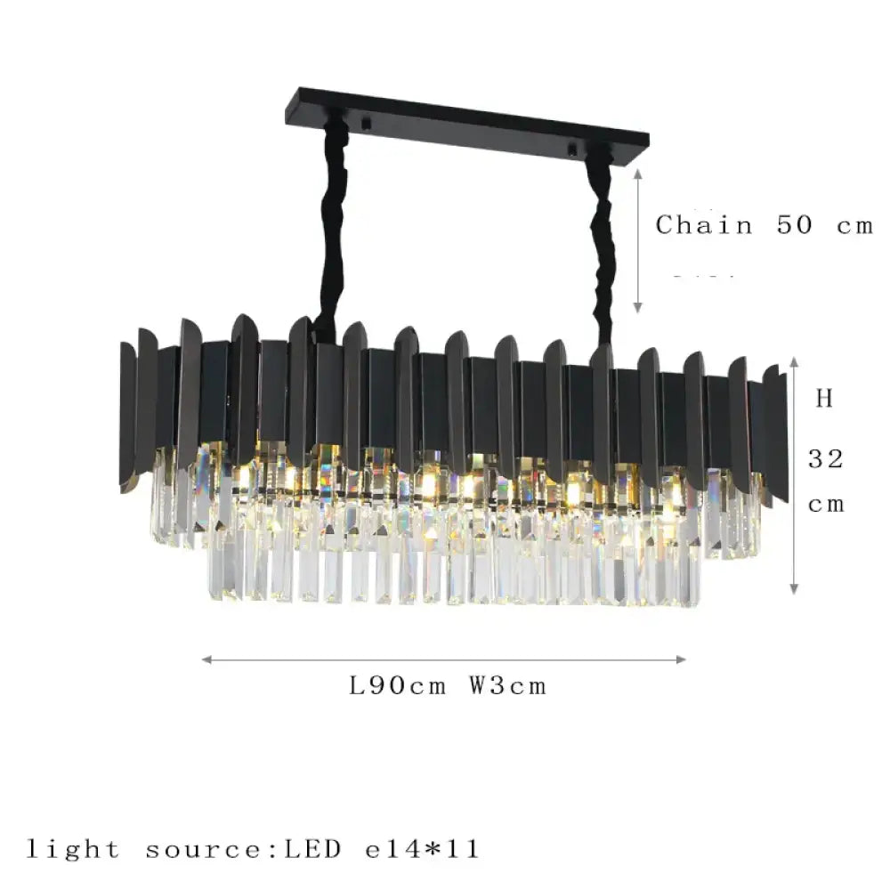 Elegant Black Crystal Chandelier - A Postmodern Light Luxury Addition for Modern Living Rooms and Bedrooms - DecorGlobe