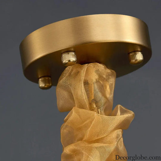 Elegant Brushed Gold LED Crystal Chandelier - A Luxury Addition to Your Modern Loft Home Decor - DecorGlobe