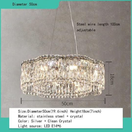 Elegant Chrome Stainless Steel K9 Crystal Chandelier - A Modern Luxury Lighting Fixture for Living Rooms, Bedrooms, and Dining Spaces - DecorGlobe