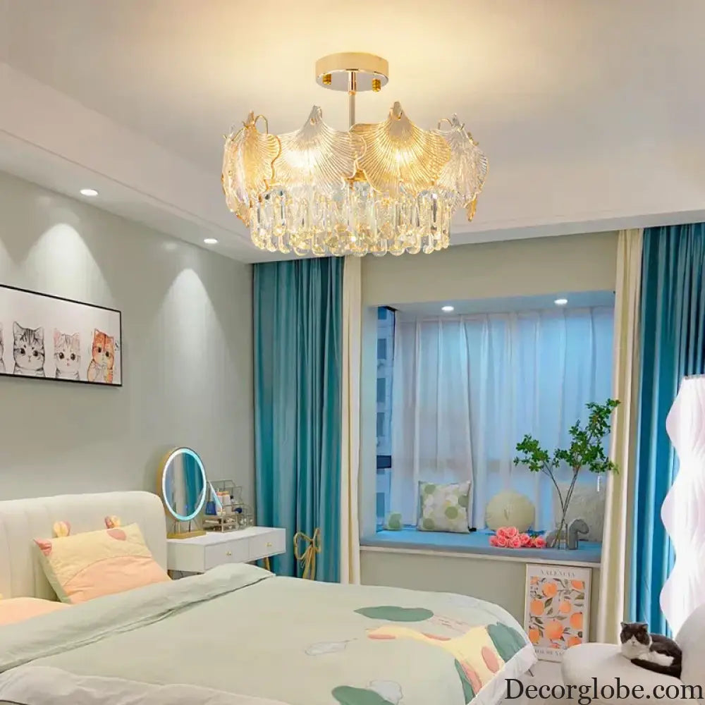 Elegant Crystal Ceiling Chandelier with LED Lighting - Luxury Home Decoration for Living Rooms, Bedrooms, and Restaurants - DecorGlobe