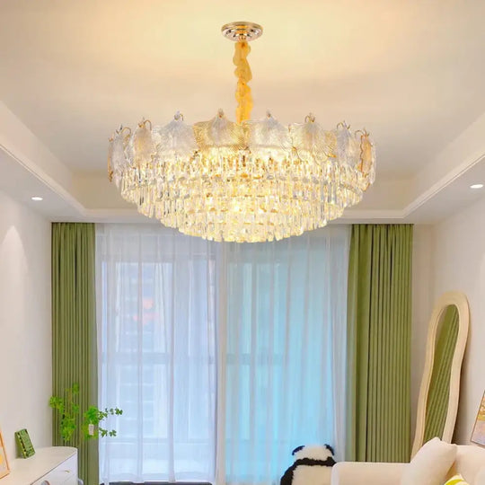 Elegant Crystal Ceiling Chandelier with LED Lighting - Luxury Home Decoration for Living Rooms, Bedrooms, and Restaurants - DecorGlobe