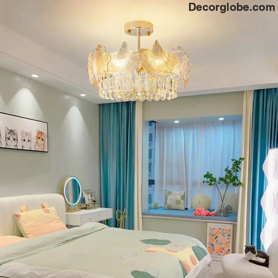 Elegant Crystal Ceiling Chandelier with LED Lighting - Luxury Home Decoration for Living Rooms, Bedrooms, and Restaurants - DecorGlobe