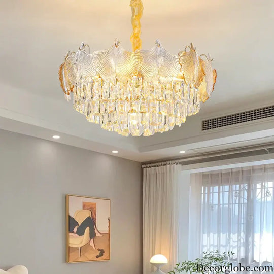 Elegant Crystal Ceiling Chandelier with LED Lighting - Luxury Home Decoration for Living Rooms, Bedrooms, and Restaurants - DecorGlobe