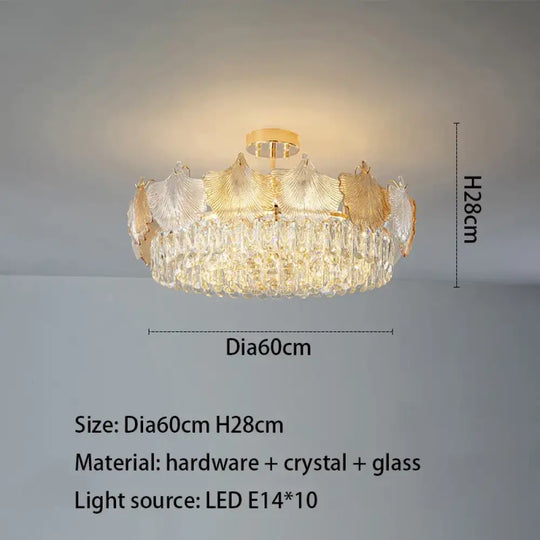 Elegant Crystal Ceiling Chandelier with LED Lighting - Luxury Home Decoration for Living Rooms, Bedrooms, and Restaurants - DecorGlobe